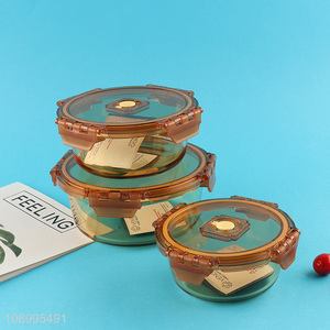 Hot selling round heat-resistant food container glass crisper