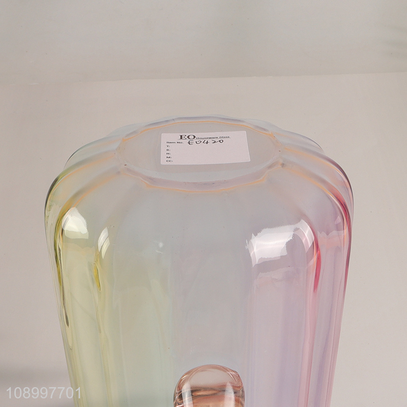 China Imports Rainbow Color Glass Water Pitcher Jug with Handle for Juice Milk