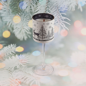 New Arrival Christmas Glass Goblet Secented Candles Winter Candles