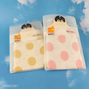 Hot Selling Polka Dot Shower Bath Gloves Exfoliating Body Scrubbers