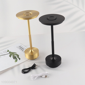 Good Quality Metal Table Light 3 Colors Stepless Dimmable Touch USB Rechargeable Night Lamp