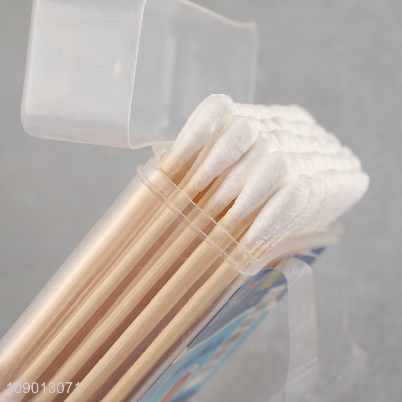 Online Wholesale 100 Count Cotton Buds Disposable Natural Cotton Swabs