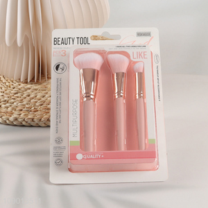 Top products soft bristle skin-friendly 3pcs makeup brush set for women