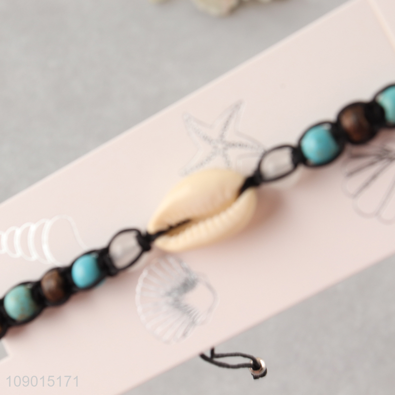 New Arrival Natural Shell Bracelet Handmade Adjustable Beach Bracelet