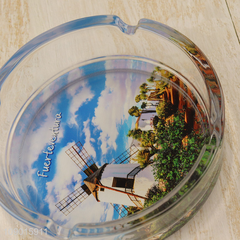 High Quality Round Glass Ashtray for Home Office Tabletop Decoration