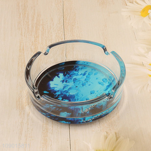 Wholesale Round Glass Ashtray for Home Office Tabletop Decoration