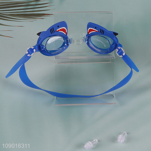 Yiwu market cartoon shark kids professional swimming glasses swimming goggles