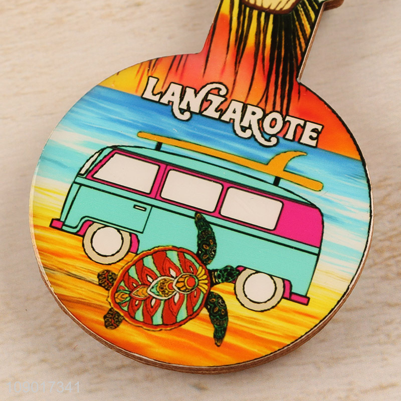 New Product Lanzarote Key Chain Souvenir MDF Keychain Key Ring Bag Pendants