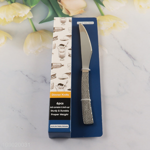 Hot Selling 6PCS Snakeskin Pattern Stainless Steel Dinner Knives Set