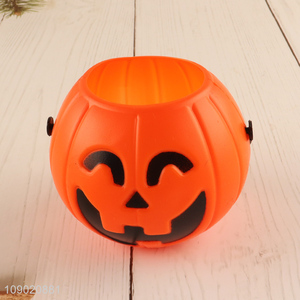 Good Quality Halloween Plastic Pumpkin Bucket Trick or Treat Candy Bucket