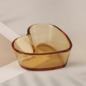 New arrival heart shape heat-resistant glass dinnerware bowl salad bowl