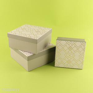 Hot Selling 3PCS Nest Gift Boxes Set Custom Print Pressent Boxes for Birthday