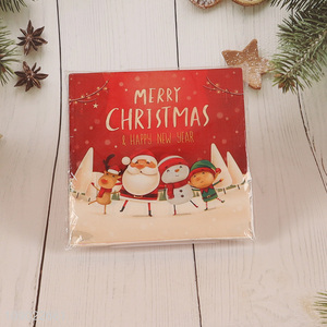 China products 20pcs Christmas party supplies square paper napkins set