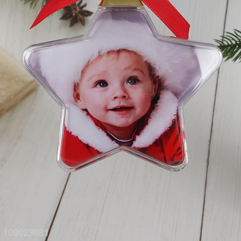 Hot products star shape photo frame Christmas tree hanging ornaments