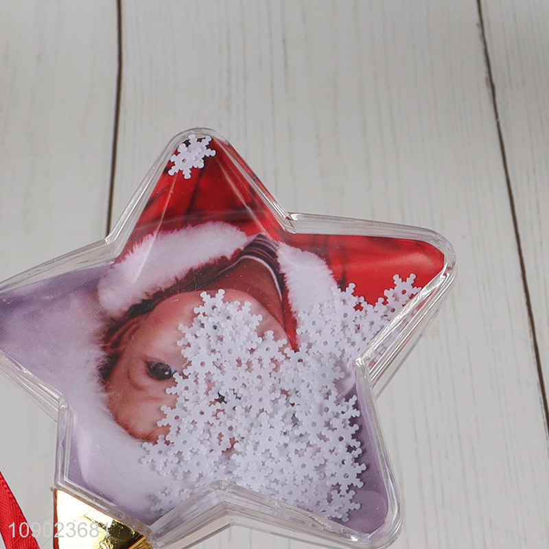 Hot products star shape photo frame Christmas tree hanging ornaments