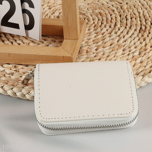 Online wholesale white women fashionable pu leather small wallet for gifts