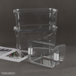 New Product Clear PET Storage Box Stackable Plastic Storage Bin with Lid