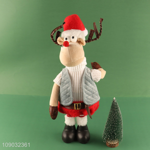 Low price home decor stretchable Christmas reindeer doll Christmas ornaments for sale