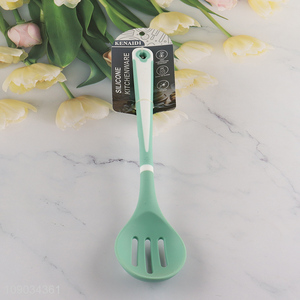 Factory price non-stick silicone kitchen utensils slotted ladle spoon