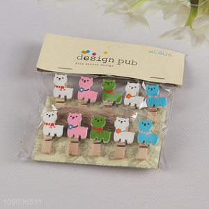 Hot Selling 10PCS Mini Wooden Clothespins Multipurpose Cartoon Wooden Clips