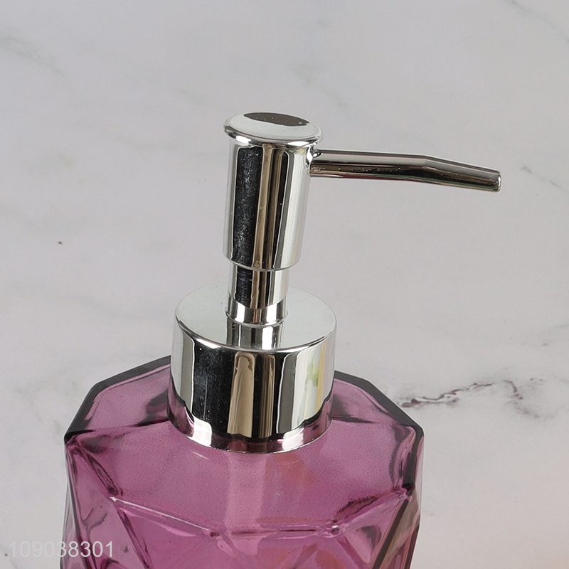 Good Quality Colored Glass Soap Dispenser Shampoo Bottle Shower Gel Bottle