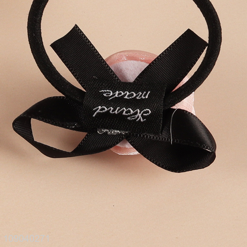 Hot Sale Rose Flower Scrunchies Hair Ties Elegant Ponytail Holders