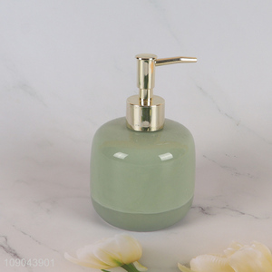 Online Wholesale Refillable Ceramic Liquid Soap Dispenser with Gold Pump for Kitchen