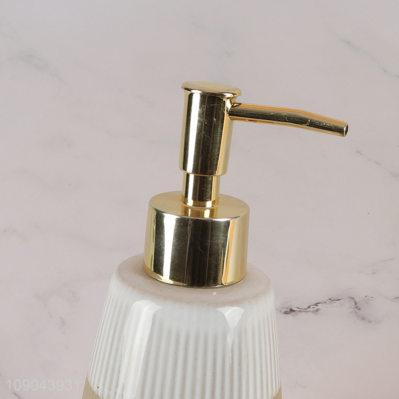 Factory Price Refillable Ceramic Hand Soap Dispenser for Kitchen Bathroom Countertop