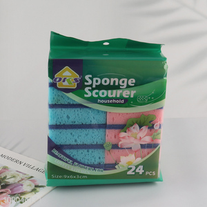 China factory 24pcs household kitchen cleaning sponge scourer set for dish washing