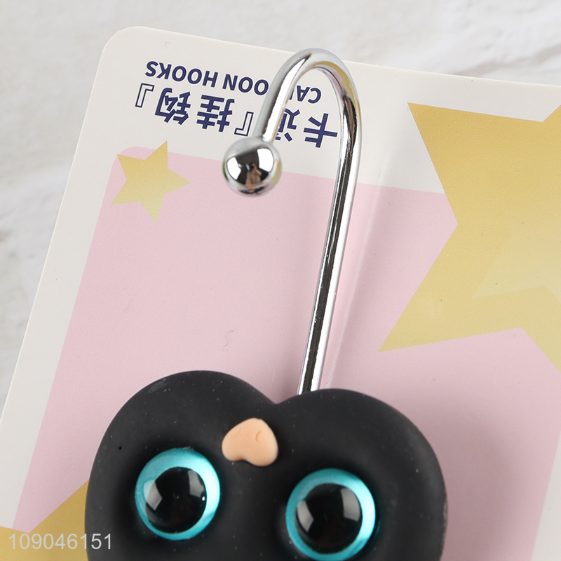 Hot selling cartoon black cat household sticky hook for bathroom kitchen