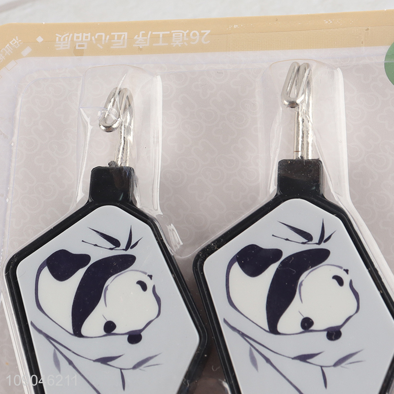 Top selling 2pcs cartoon panda household sticky hook wall hook set wholesale