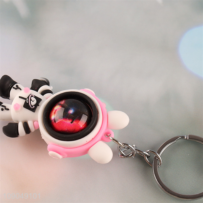 China products portable silicone pendant astronaut shape keychain for sale