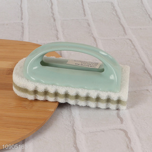 China Imports Durable Sponge Cleaning Brush with Handle for Kitchen Bathroom