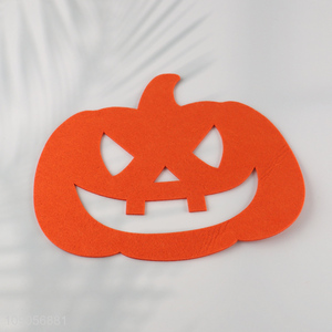 Online Wholesale Halloween Placemats Hollow Out Coaster Non-Woven Pumpkin Placemats