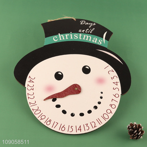 New Product Wooden Christmas Snowman Advent Calendar Reusable Hanging Countdown Calendar