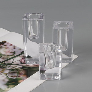 China factory transparent <em>glass</em> <em>candlestick</em> candle holder for home decor