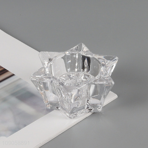 New product clear <em>glass</em> home decor tealight candle holder <em>candlestick</em>
