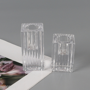 Popular products desktop decoration transparent <em>glass</em> <em>candlestick</em> candle holder