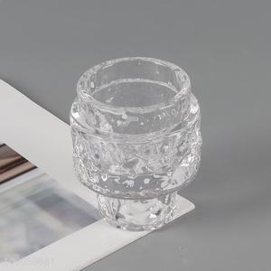 Factory price party decoration clear <em>glass</em> <em>candlestick</em> candle holder