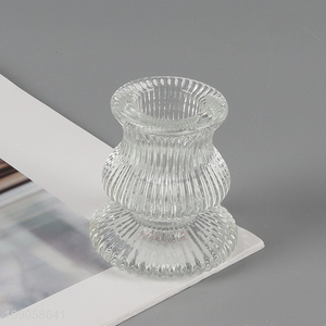 Popular products creative clear <em>glass</em> <em>candlestick</em> candle holder for home decor