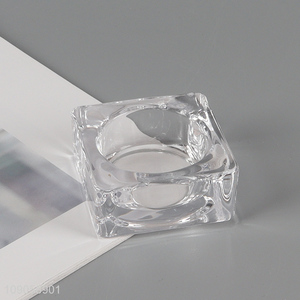 Good quality square clear <em>glass</em> tealight candle holder <em>candlestick</em>