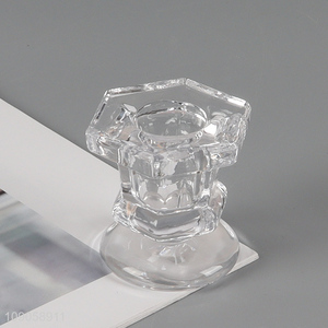 Online wholesale tabletop decoration clear <em>glass</em> <em>candlestick</em> candle holder