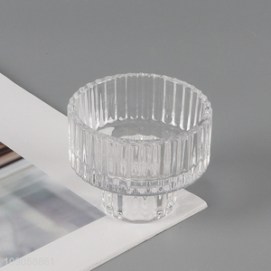 Most popular tabletop decoration clear <em>glass</em> tealight candle holder <em>candlestick</em>