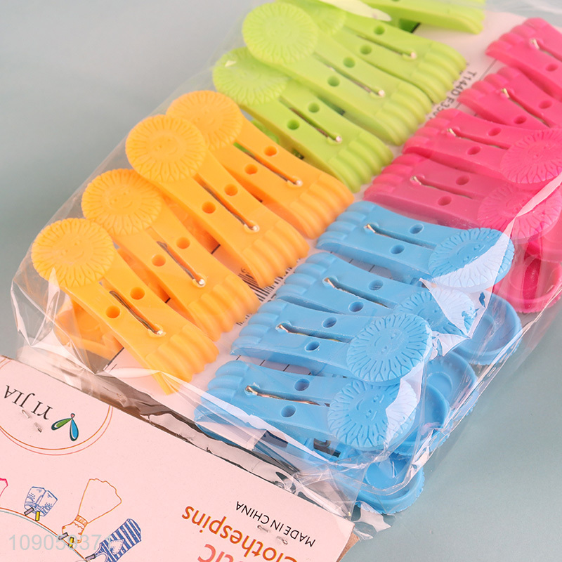 Factory Price 16PCS Colorful Plastic Clothes Pegs Heavy Duty Clothes Pins