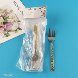 Hot Sale 4 Pack Silver Gold Stainless Steel Dinner Forks Set for Home Restaurant