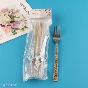 China Imports 4 Pack Silver Gold Dinner Forks Stainless Steel Dinner Forks Set