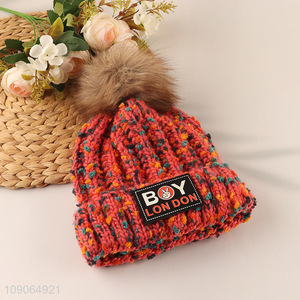 China Imports Winter Knitted Hat Pom Pom Beanie Hat Skull Cap for Women