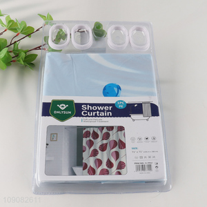 Most popular waterproof home hotel PE <em>shower</em> <em>curtain</em> with hook