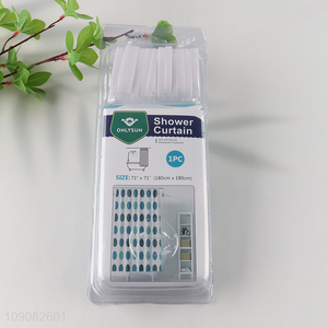 New arrival waterproof PE <em>shower</em> <em>curtain</em> with hook for bathroom accessories