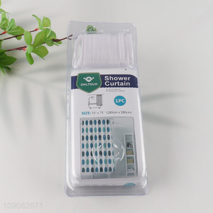 Hot products home hotel waterproof PE <em>shower</em> <em>curtain</em> with hook set